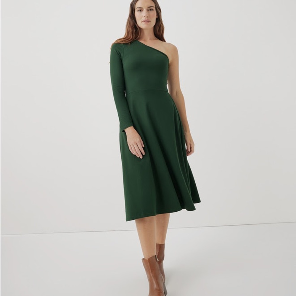 Fit & Flare One Shoulder Dress